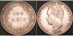 100 Reis Royaume de Portugal (1139-1910) Argent Luis I of Portugal (1838 -1889)