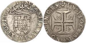 100 Reis Regno del Portogallo (1139-1910) Argento Sebastian of Portugal (1554-1578)