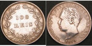 100 Reis Regno del Portogallo (1139-1910) Argento Luis I of Portugal (1838 -1889)
