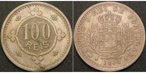 100 Reis Kingdom of Portugal (1139-1910) Copper/Nickel Carlos I of Portugal (1863-1908)