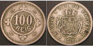100 Reis Kingdom of Portugal (1139-1910) Copper/Nickel Carlos I of Portugal (1863-1908)