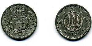 100 Reis Kingdom of Portugal (1139-1910) Kupfer/Nickel  Karl I. von Portugal (1863-1908)