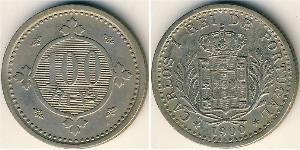 100 Reis Reino de Portugal (1139-1910) Níquel/Cobre Carlos I de Portugal (1863-1908)