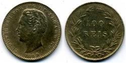 100 Reis Reino de Portugal (1139-1910) Plata Luis I of Portugal (1838 -1889)