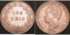 100 Reis Reino de Portugal (1139-1910) Plata Luis I of Portugal (1838 -1889)