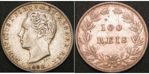 100 Reis Reino de Portugal (1139-1910) Plata Luis I of Portugal (1838 -1889)