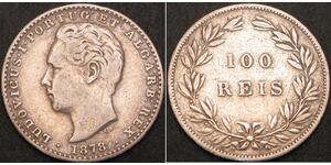 100 Reis Kingdom of Portugal (1139-1910) Silber Luis I of Portugal (1838 -1889)