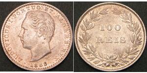 100 Reis Kingdom of Portugal (1139-1910) Silber Luis I of Portugal (1838 -1889)