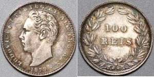 100 Reis Kingdom of Portugal (1139-1910) Silver Luis I of Portugal (1838 -1889)