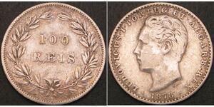 100 Reis Kingdom of Portugal (1139-1910) Silver Luis I of Portugal (1838 -1889)