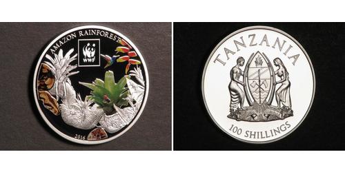 100 Shilling Tanzanie (1964 - ) Argent 