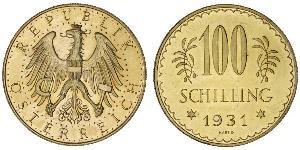 100 Shilling Geschichte Österreichs (1918-1934) Gold 