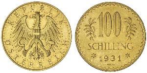 100 Shilling Geschichte Österreichs (1918-1934) Gold 