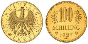100 Shilling Geschichte Österreichs (1918-1934) Gold 