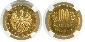 100 Shilling Geschichte Österreichs (1918-1934) Gold 
