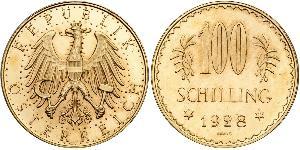 100 Shilling Geschichte Österreichs (1918-1934) Gold 