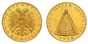 100 Shilling Federal State of Austria (1934-1938) Or 