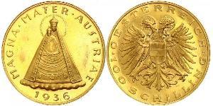 100 Shilling Federal State of Austria (1934-1938) Oro 