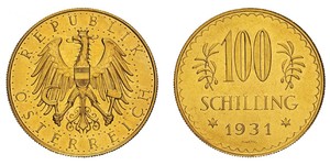 100 Shilling Prima repubblica austriaca (1918-1934) Oro 