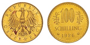 100 Shilling Prima repubblica austriaca (1918-1934) Oro 