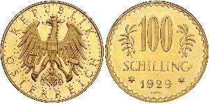 100 Shilling Prima repubblica austriaca (1918-1934) Oro 