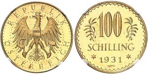 100 Shilling Prima repubblica austriaca (1918-1934) Oro 