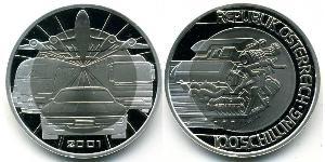 100 Shilling Republic of Austria (1955 - ) Plata-Titanio 