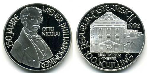 100 Shilling Republik Österreich (1955 - ) Silber 