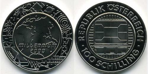 100 Shilling Republik Österreich (1955 - ) Silber-Titan 