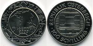100 Shilling Republic of Austria (1955 - ) Silver-Titanium 