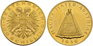 100 Shilling Federal State of Austria (1934-1938) 金 
