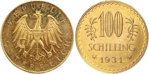 100 Shilling 奥地利第一共和国 (1919 - 1934) 金 