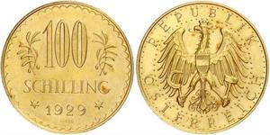 100 Shilling 奥地利第一共和国 (1919 - 1934) 金 