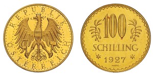 100 Shilling 奥地利第一共和国 (1919 - 1934) 金 