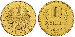 100 Shilling 奥地利第一共和国 (1919 - 1934) 金 