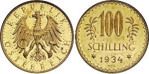 100 Shilling 奥地利第一共和国 (1919 - 1934) 金 