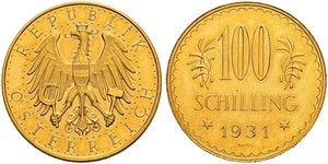 100 Shilling 奥地利第一共和国 (1919 - 1934) 金 