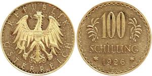 100 Shilling 奥地利第一共和国 (1919 - 1934) 金 