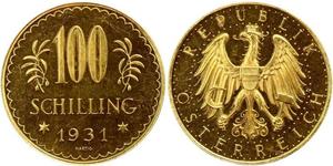 100 Shilling 奥地利第一共和国 (1919 - 1934) 金 