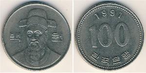100 Won Corea del Sud Rame/Nichel 