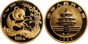 100 Yuan Volksrepublik China Gold 