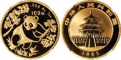 100 Yuan Cina Oro 