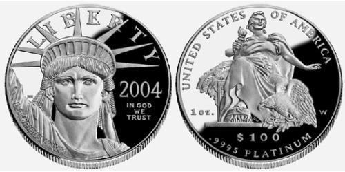 100 Долар США (1776 - ) Платина 