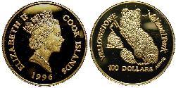 100 Доллар Cook Islands (1965 - )  Елизавета II (1926-2022)