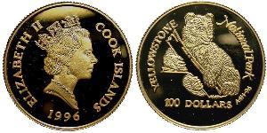 100 Доллар Cook Islands (1965 - )  Елизавета II (1926-2022)