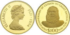 100 Доллар Fiji (1970 - ) Золото 