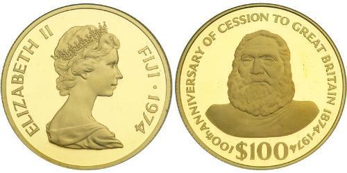 100 Доллар Fiji (1970 - ) Золото 