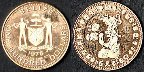 100 Доллар Белиз (1981 - ) Золото 