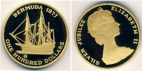 100 Доллар Бермудские Острова Золото Елизавета II (1926-2022)