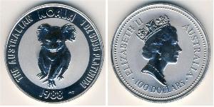 100 Доллар Австралия (1939 - ) Платина 
